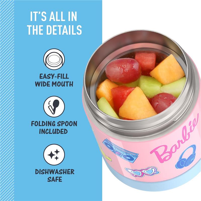 Thermos 10 oz Funtainer® Food Jar With Plastic Folding Spoon Barbie Image 4
