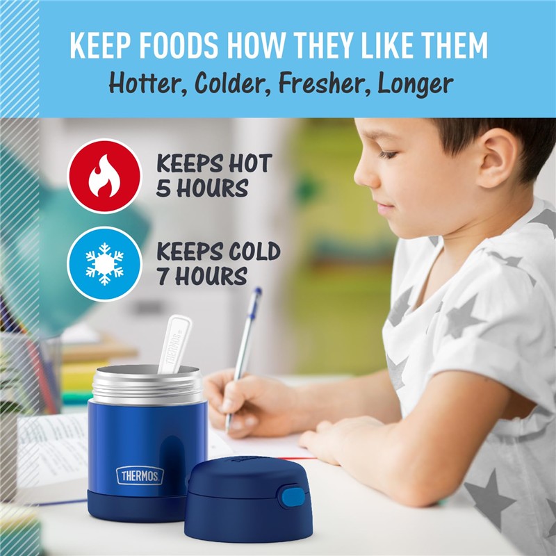 Thermos FUNtainer Stainless Steel Food Jar 10 oz - Navy Image 5