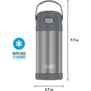 Thermos - 12 Oz. Stainless Steel Funtainer Bottle, Grey Image 6