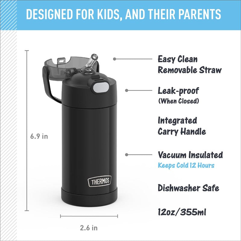 Thermos FUNtainer Stainless Steel Water Bottle 12 oz - Black Image 2