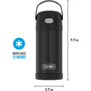 Thermos - 12 Oz. Stainless Steel Funtainer Bottle, Matte Black Image 5