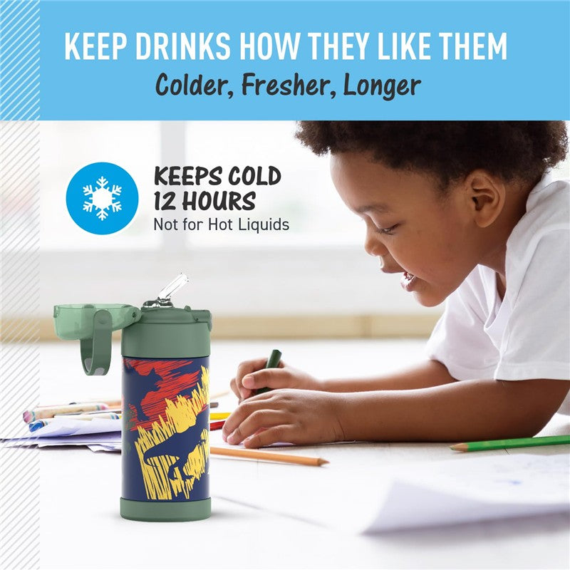 Thermos - 12 Oz. Stainless Steel Non-Licensed Funtainer® Bottle, Dinosaurs Image 5