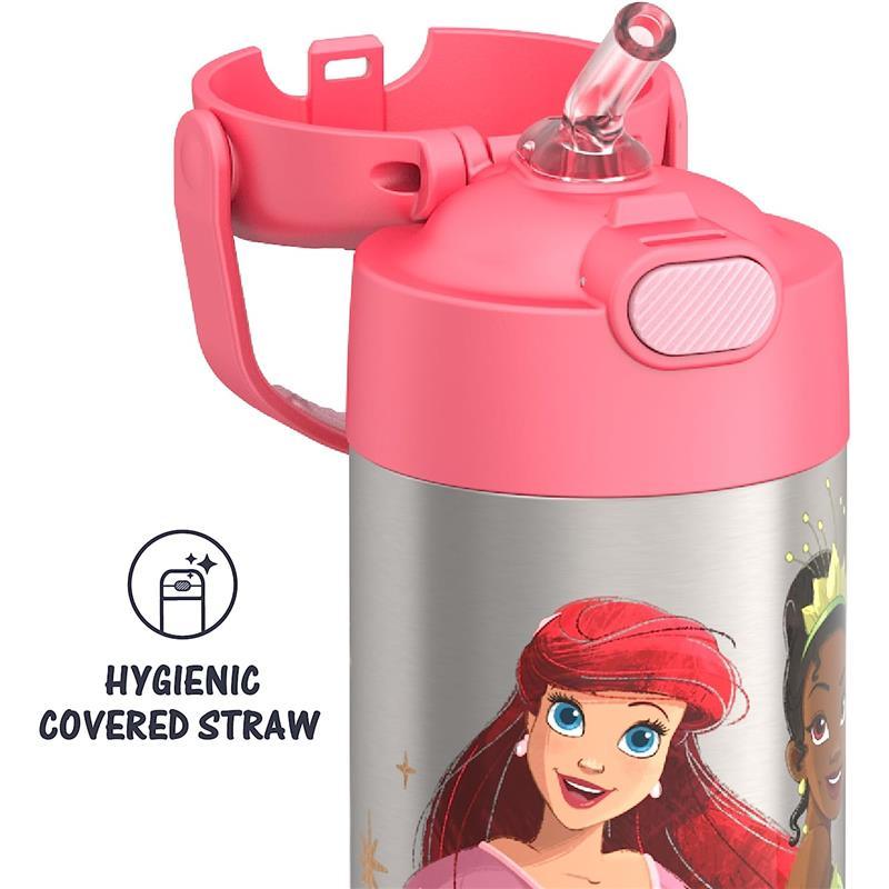 THERMOS - 12Oz Stainless Steel Insulated Straw Bottle, Princess Image 3