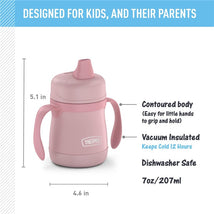 Thermos Stainless Steel Sippy Cup with Handles 7 oz - Rose Image 2