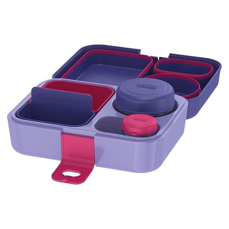 Thermos Food Storage System, Lunch Box, Kids Bento Box, 8pc Purple Image 3
