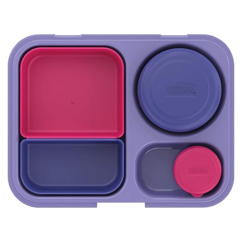 Thermos Food Storage System, Lunch Box, Kids Bento Box, 8pc Purple Image 5