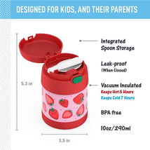 Thermos FUNtainer 10 Oz. Stainless Steel Funtainer Food Jar Strawberry Smiles Image 2