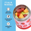 Thermos FUNtainer 10 Oz. Stainless Steel Funtainer Food Jar Strawberry Smiles Image 4