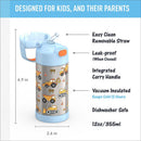 THERMOS FUNTAINER 12Oz Kids Stainless Steel Vacuum Insulated Water Bottle with Lid, Construction Image 3