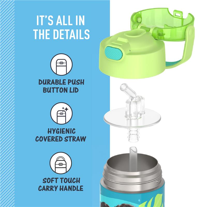 THERMOS FUNTAINER 12Oz Kids Stainless Steel Vacuum Insulated Water Bottle with Lid, Moana 2 Image 4