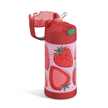 THERMOS FUNTAINER 12Oz Kids Stainless Steel Vacuum Insulated Water Bottle with Lid, Strawberry Smiles Image 2