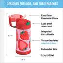THERMOS FUNTAINER 12Oz Kids Stainless Steel Vacuum Insulated Water Bottle with Lid, Strawberry Smiles Image 3