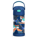THERMOS FUNTAINER 12Oz Kids Stainless Steel Vacuum Insulated Water Bottle with Lid, Surfin Sharks Image 1