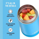 THERMOS FUNTAINER 16Oz Kid Friendly Food Jar with Foldable Spoon, Denim Blue Image 4