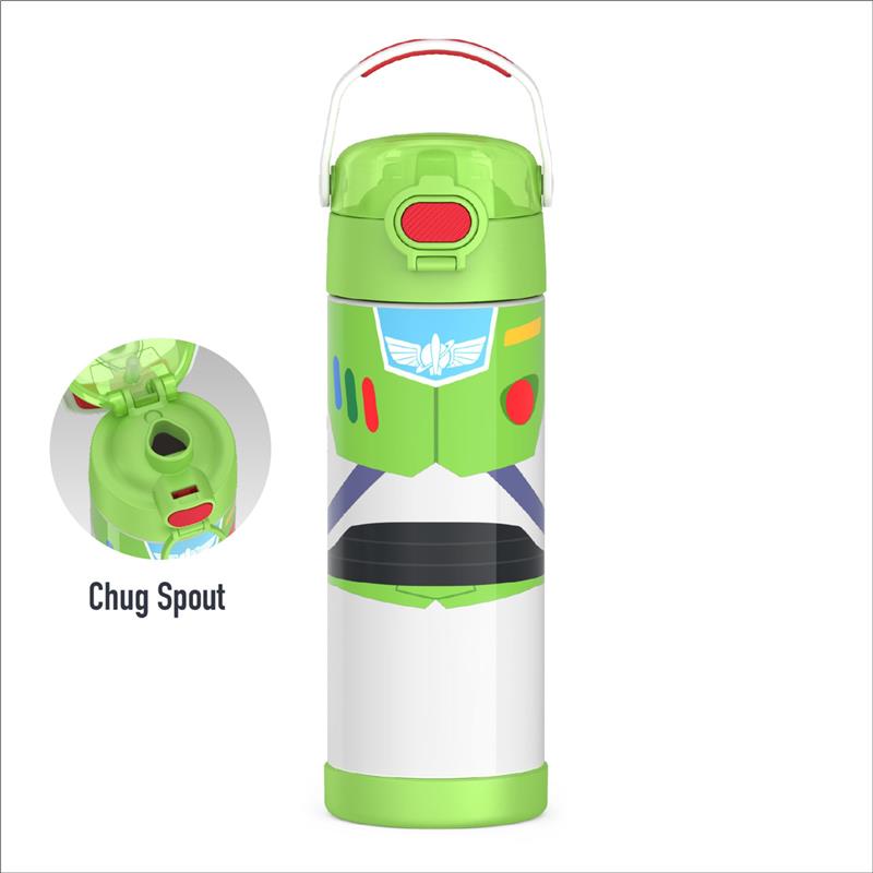 THERMOS FUNTAINER 16Oz Stainless Steel Vacuum Insulated Bottle with Wide Spout Lid, Toy Story Buzz Image 2