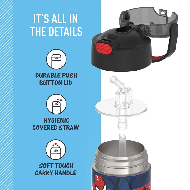 Thermos FUNtainer Stainless Steel Water Bottle 12 oz - Spider-Man Image 4