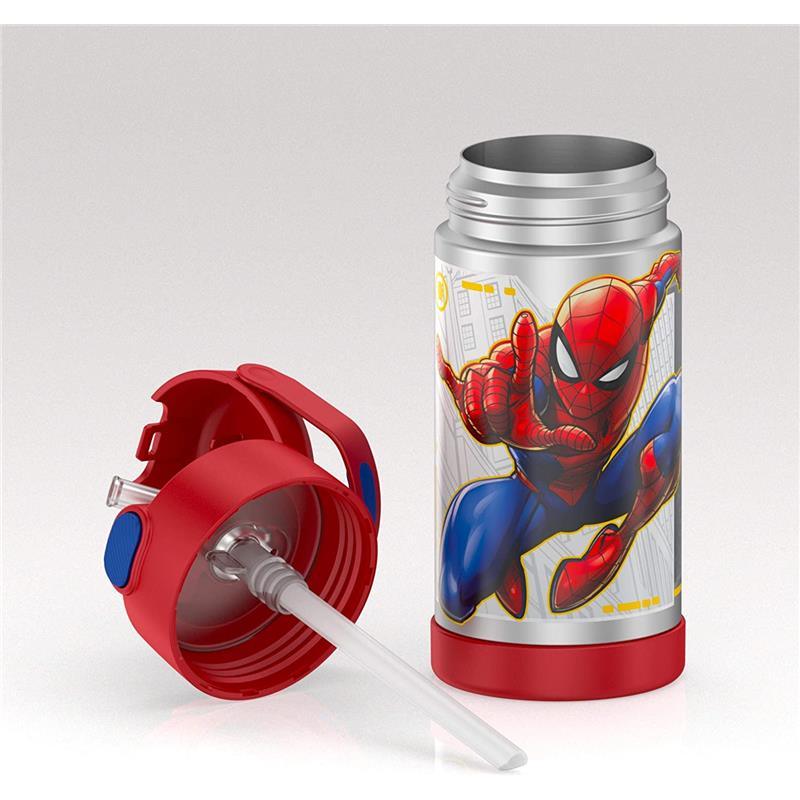 Thermos - Stainless Steel Insulated 12 Oz. Straw Bottle, Spiderman Image 9