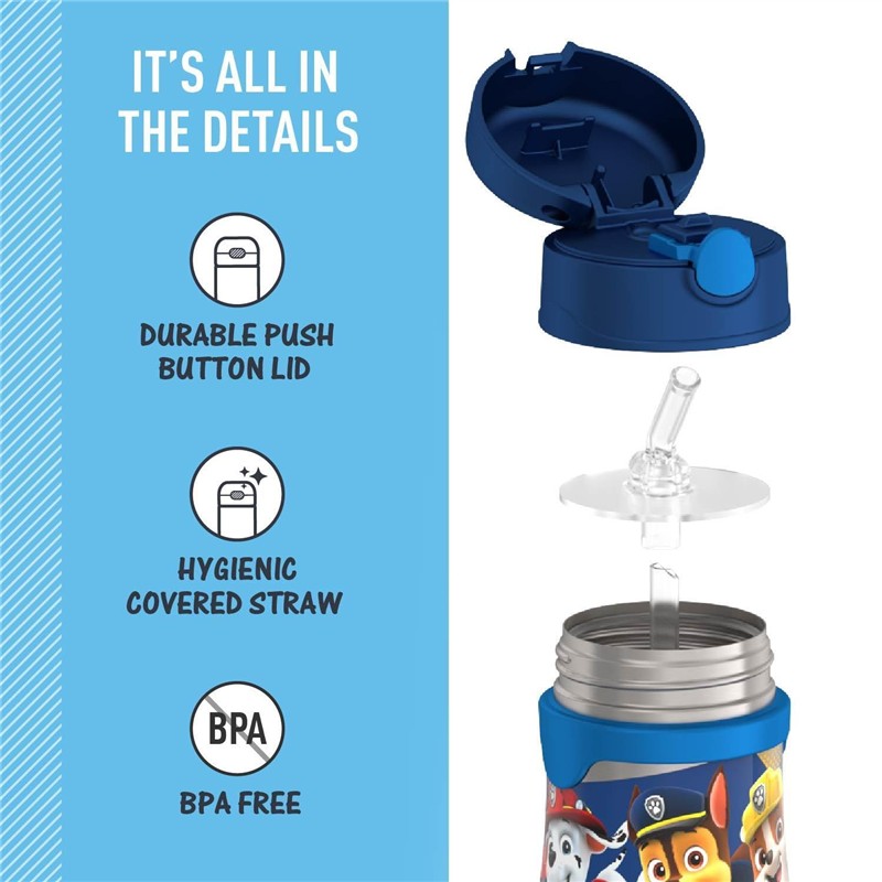 Thermos FUNtainer Stainless Steel Water Bottle 10 oz - Paw Patrol Boy Image 4