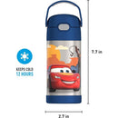 THERMOS - Vacuum Insulated Stainless Steel 12oz Straw Bottle, Cars Image 9
