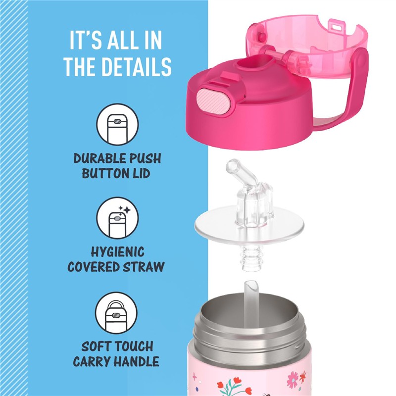Thermos FUNtainer Stainless Steel Water Bottle 12 oz - Minnie Mouse Image 4