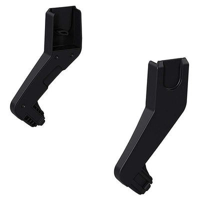 Black Thule Spring Car Seat Adapter for Maxi Cosi, featuring two connectors for secure attachment to a stroller.