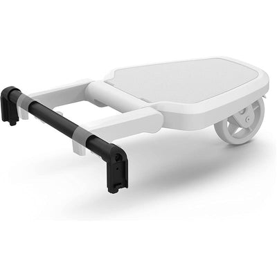 Thule Spring Rider Board Adapter featuring a white, flat surface with two wheels and an adjustable black handle.