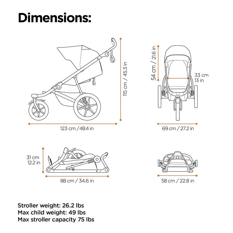 Thule Urban Glide 3 Single Child All-Terrain Stroller, Black Image 5