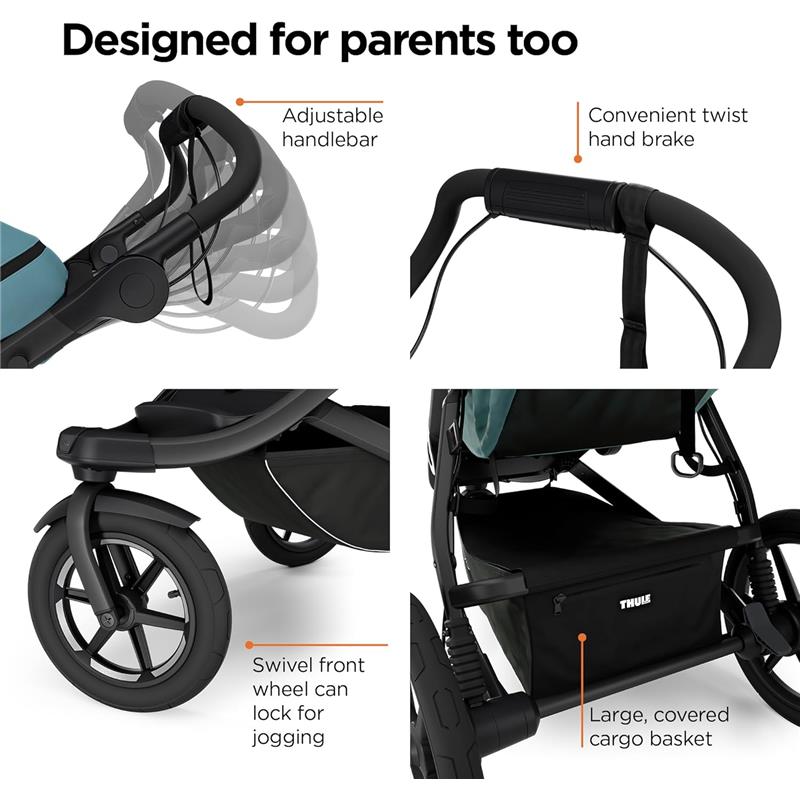Thule - Urban Glide 3 Single Child All-Terrain Stroller, Blue Image 3