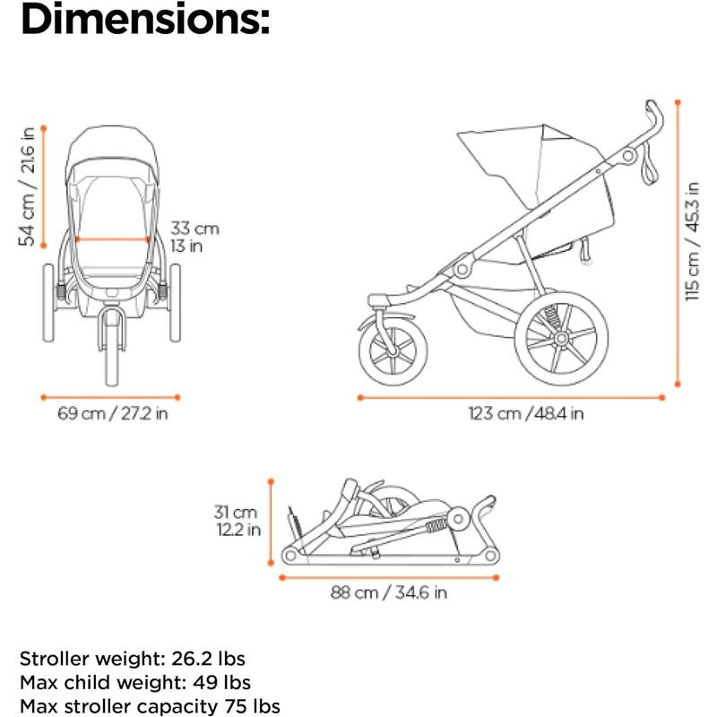 Thule - Urban Glide 3 Single Child All-Terrain Stroller, Blue Image 5