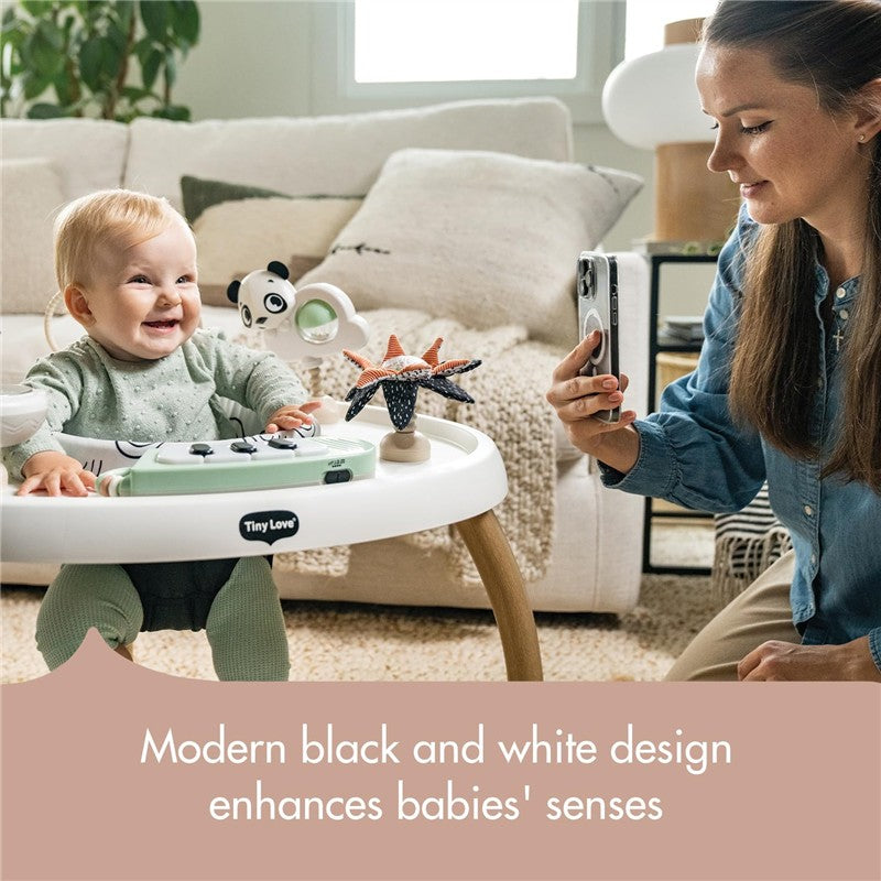 Tiny Love 5-in-1 Here I Grow Stationary Activity Center – Black & White Décor Collection, Black & White Image 6