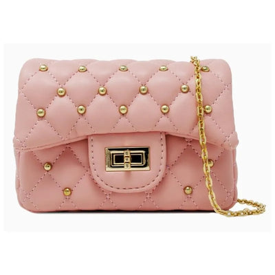 Tiny Treats - Classic Quilted Stud Mini Bag, Pink Image 1