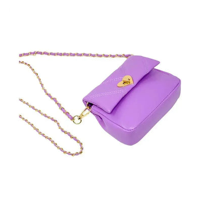 Tiny Treats - Quilted Soft Heart Lock Purse, Purple Image 1