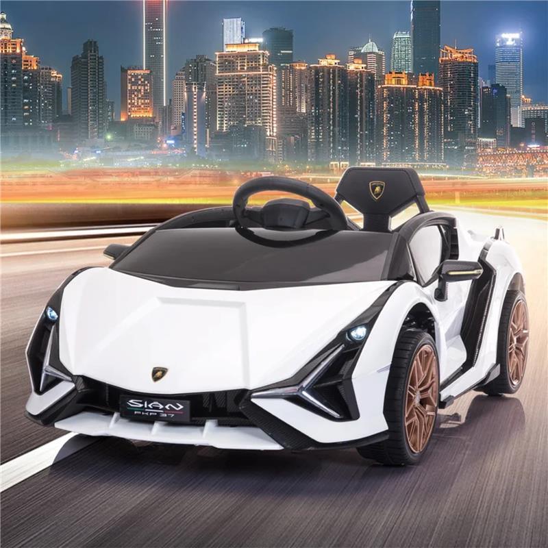 Tobbi - Kids Lamborghini Car Battery Powered Ride On Toy with Remote Control, White  Image 4