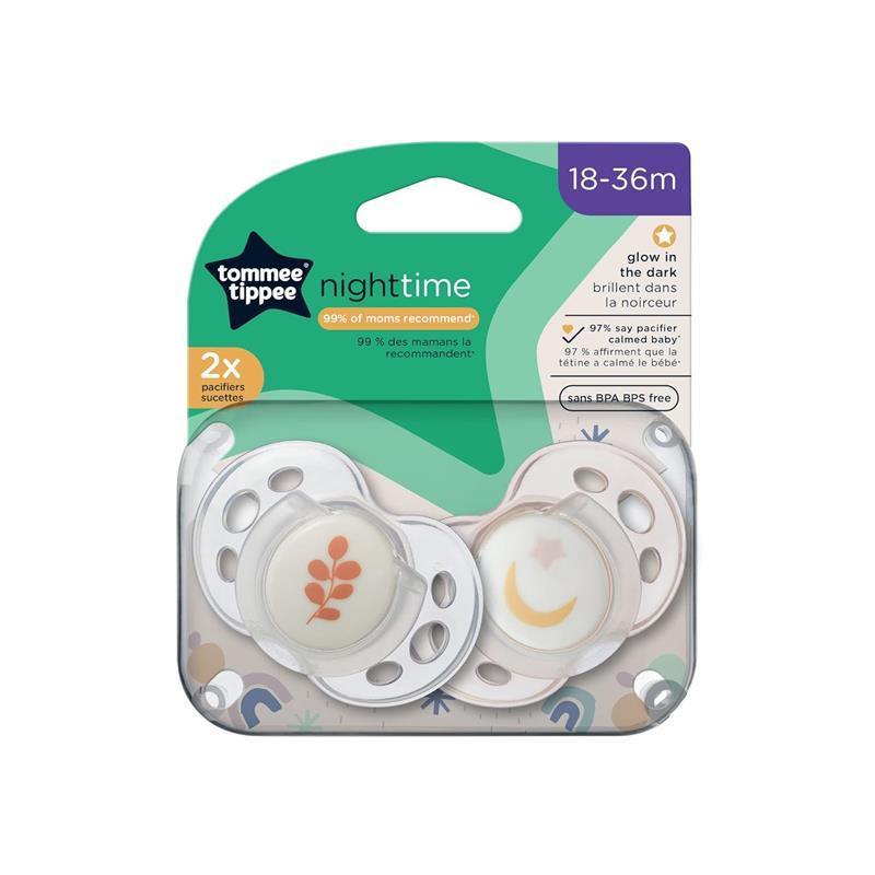 Tommee Tippee - 2-Pack Closer to Nature Night Time Toddler Soothie Pacifier, 18-36 Months, Colors May Vary Image 6