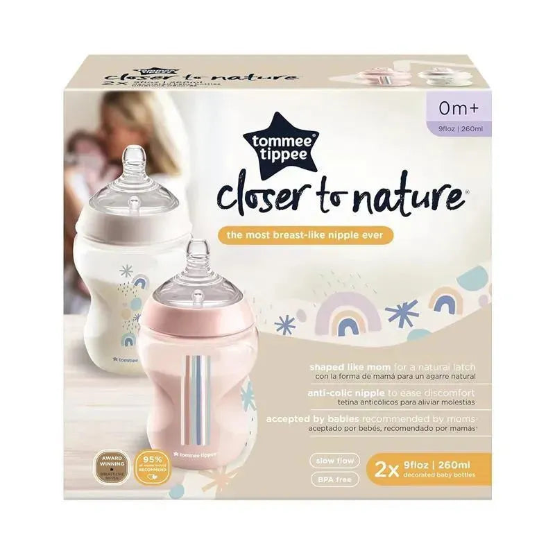 Tommee Tippee - Closer To Nature 2Pk 9Oz, Deco Bottle Girl Image 3