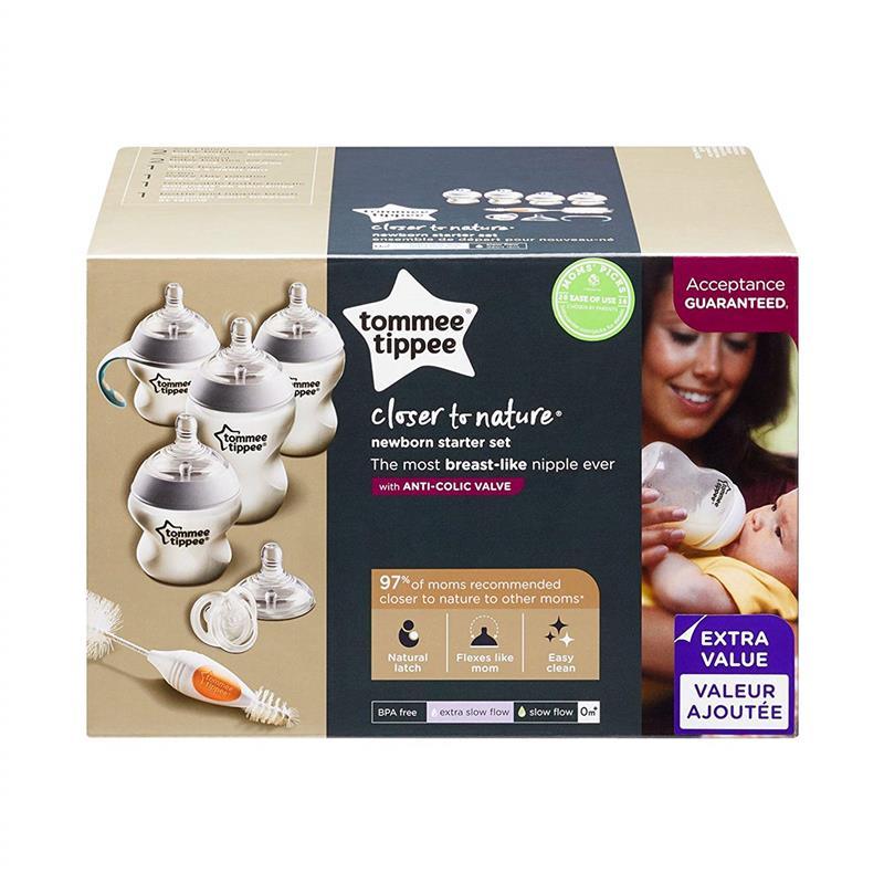 Tommee Tippee - Closer To Nature Newborn Baby Bottle Feeding Starter Set Kit - White Image 9
