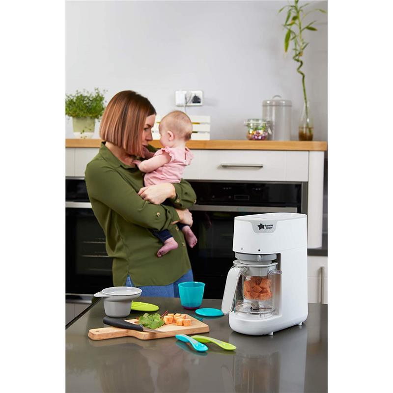 Tommee Tippee Quick Cook Baby Food Maker, Steamer Blender, White Image 5