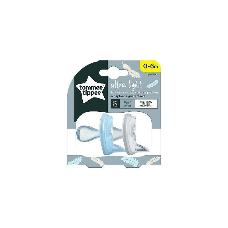 Tommee Tippee - Ultra Light Pacifier, 0/6M, Light Blue/White Image 1