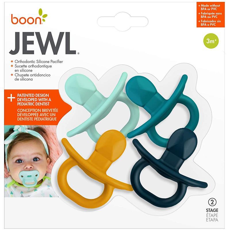 Tomy - 4Pk Boon Pacifier Blue Jewl Stage 2, 3M Image 8