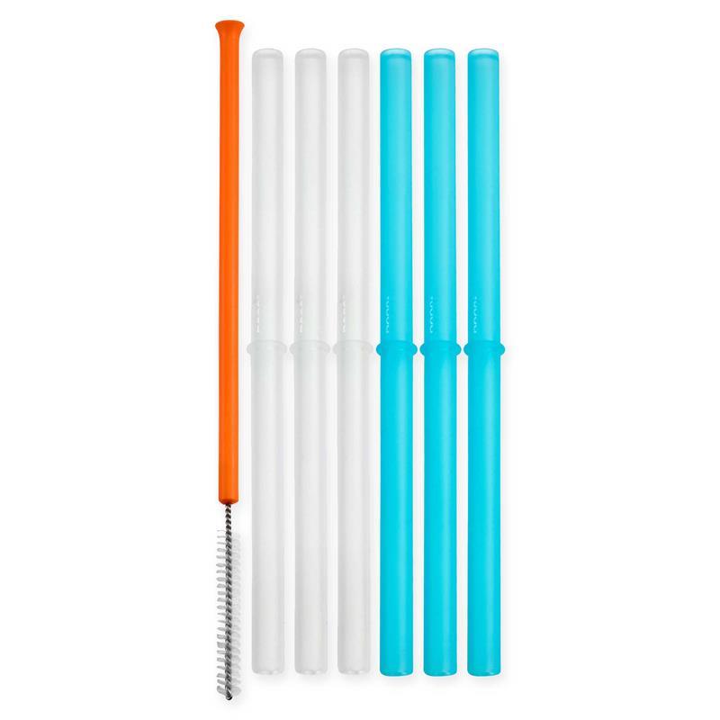Tomy Boon Snug Silicone Straws with Brush - 6Pk Image 1