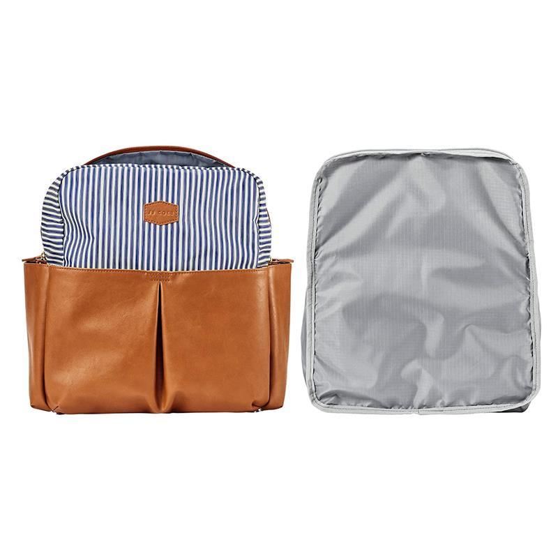 Tomy - Jj Cole Popperton Backpack Cognac Strip Diaper Bag Image 4