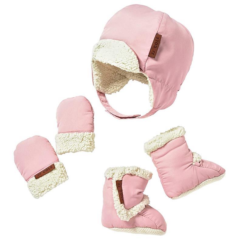 Tomy JJ Cole Winter Hats For Kids, Mittens and Boots Set, Blush Pink Image 1