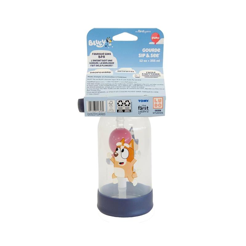 The First Years - Bluey Sip & See Toddler Water Bottle, Includes Floating Charm - Toddler Cups with Straw, 12 Oz Image 3