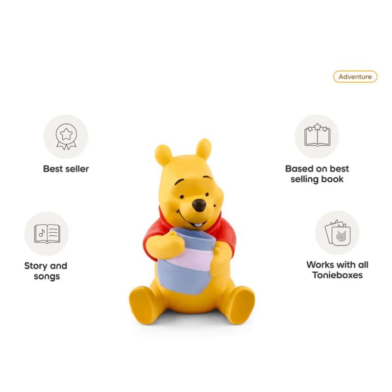 Winnie the Pooh figurine holding a honey pot, part of the Tonies Disney Winnie the Pooh Toniebox 2 Play Set, Sunset Red.