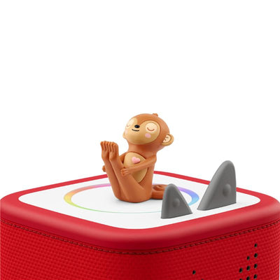Tonies Movement audio toy featuring Marty the Monkey figurine, designed to engage children in mindfulness activities.