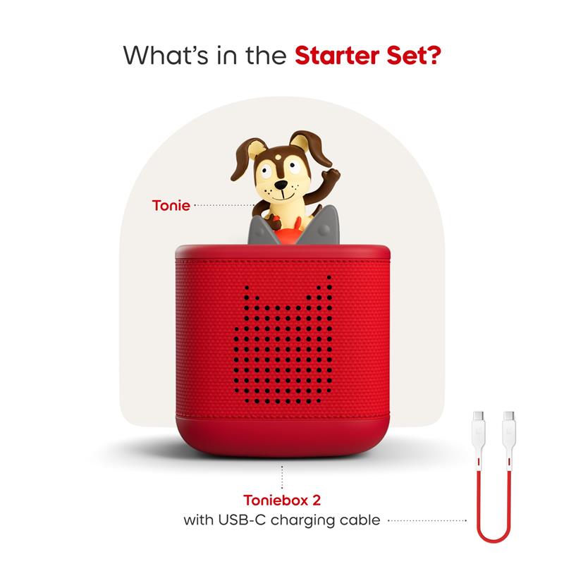 Tonies Toniebox 2 Audio Player Starter Set for Kids 1+ with Playtime Puppy Sunset Red Image 3