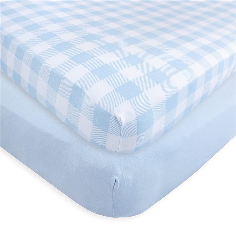 Touched by Nature - 2Pk Blue Baby Organic Cotton Crib Sheet Image 1