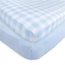 Touched by Nature - 2Pk Blue Baby Organic Cotton Crib Sheet Image 1