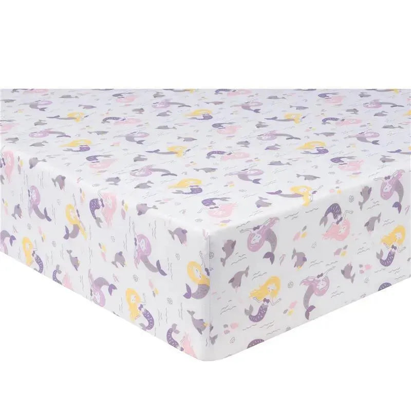 baby trend sheets Trend Lab - 2 Pk Microfiber Fitted Crib Sheets, Rainbow/Mermaid