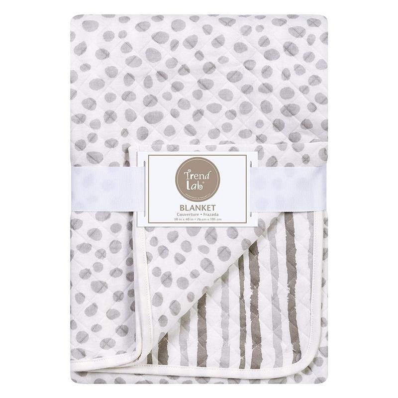 Trend Lab Cloud Knit Blanket, Grey/White Image 1